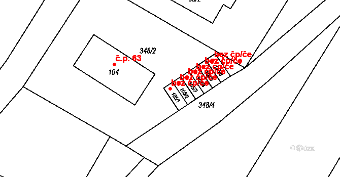 Smržov 46314474 na parcele st. 105/1 v KÚ Smržov u Smiřic, Katastrální mapa