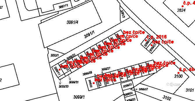 Hranice 104, Karviná na parcele st. 3099/5 v KÚ Karviná-město, Katastrální mapa
