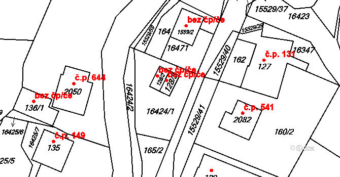 Hovězí 48542474 na parcele st. 128/3 v KÚ Hovězí, Katastrální mapa