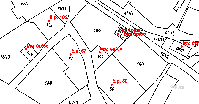 Čejetice 49074474 na parcele st. 144 v KÚ Mladějovice, Katastrální mapa