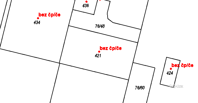 Světec 49288474 na parcele st. 421 v KÚ Chotějovice, Katastrální mapa