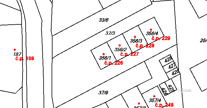 Malá Skalice 226, Česká Skalice na parcele st. 356/1 v KÚ Malá Skalice, Katastrální mapa