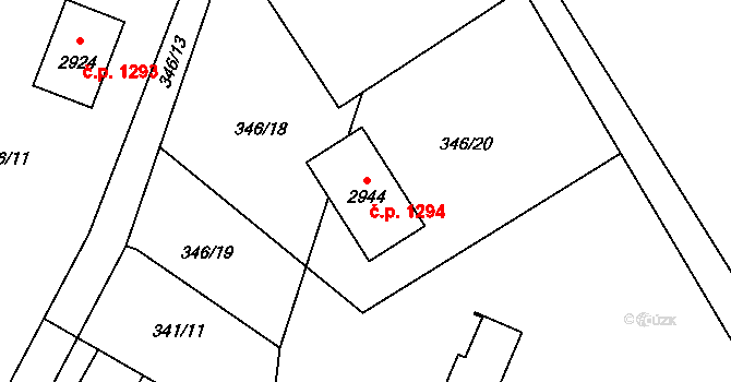 Prachatice II 1294, Prachatice na parcele st. 2944 v KÚ Prachatice, Katastrální mapa
