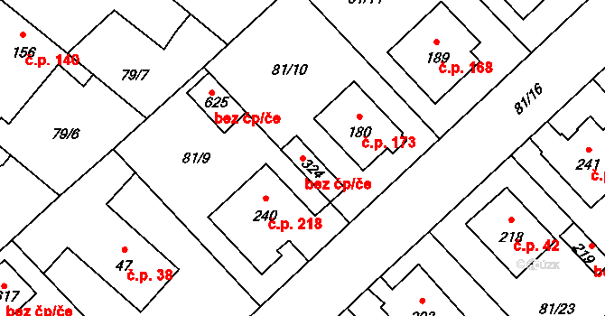 Poděbrady 92409474 na parcele st. 324 v KÚ Velké Zboží, Katastrální mapa