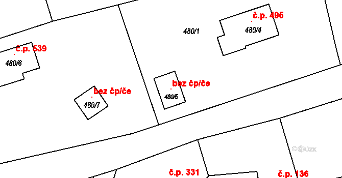 Bohumín 96981474 na parcele st. 480/5 v KÚ Záblatí u Bohumína, Katastrální mapa