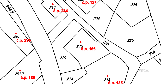 Janovice 166, Rýmařov na parcele st. 215 v KÚ Janušov, Katastrální mapa