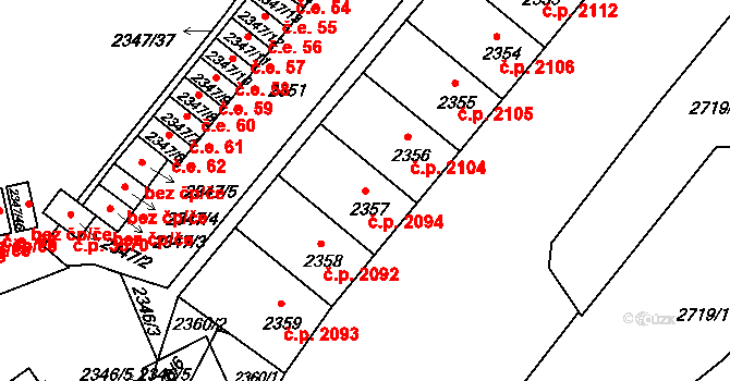 Ústí nad Labem-centrum 2094, Ústí nad Labem na parcele st. 2357 v KÚ Ústí nad Labem, Katastrální mapa