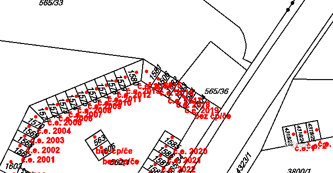Řetenice 2017, Teplice na parcele st. 1582 v KÚ Teplice-Řetenice, Katastrální mapa