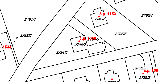 Frýdlant 1056, Frýdlant nad Ostravicí na parcele st. 2794/7 v KÚ Frýdlant nad Ostravicí, Katastrální mapa
