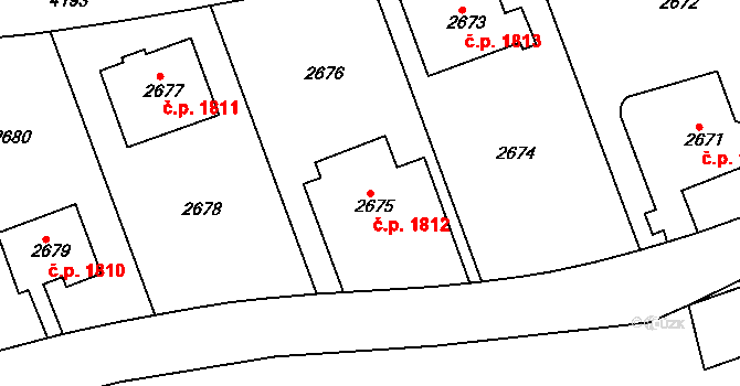Dejvice 1812, Praha na parcele st. 2675 v KÚ Dejvice, Katastrální mapa