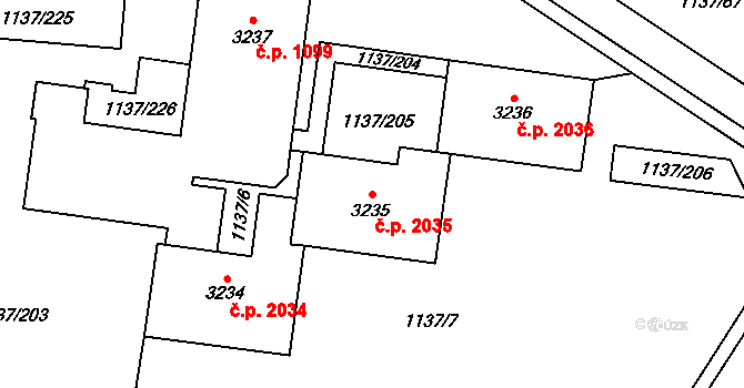 Bolevec 2035, Plzeň na parcele st. 3235 v KÚ Bolevec, Katastrální mapa