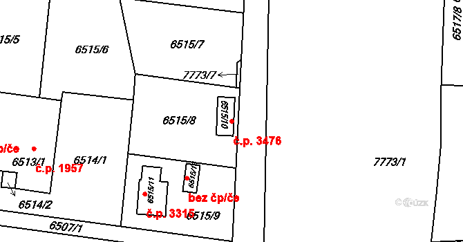 Frýdek 3476, Frýdek-Místek na parcele st. 6515/10 v KÚ Frýdek, Katastrální mapa