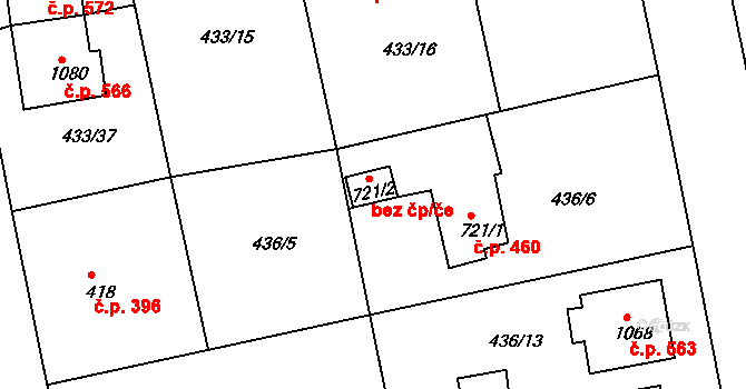 Šťáhlavy 40015475 na parcele st. 721/2 v KÚ Šťáhlavy, Katastrální mapa