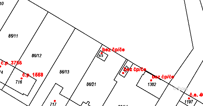 Jihlava 41566475 na parcele st. 573 v KÚ Bedřichov u Jihlavy, Katastrální mapa