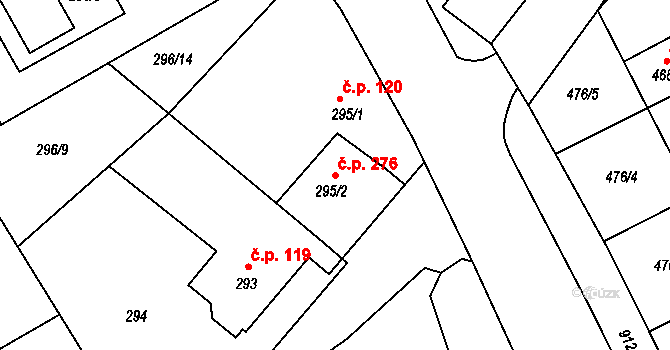 Janovice 276, Rýmařov na parcele st. 295/2 v KÚ Janušov, Katastrální mapa