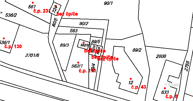 Kateřinice 41699475 na parcele st. 562/4 v KÚ Kateřinice u Vsetína, Katastrální mapa