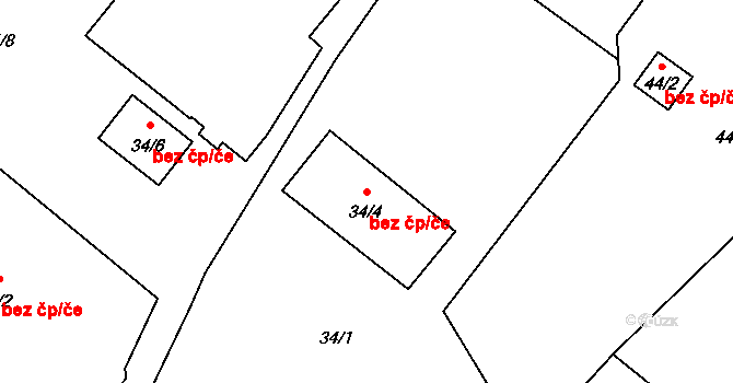 Opava 42295475 na parcele st. 34/4 v KÚ Opava-Předměstí, Katastrální mapa