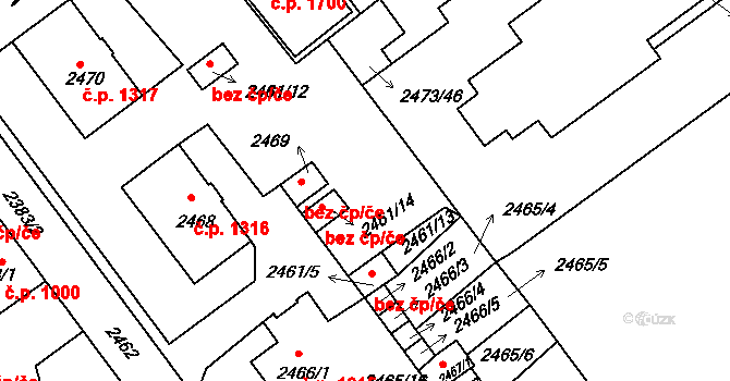 Tachov 47723475 na parcele st. 2461/14 v KÚ Tachov, Katastrální mapa