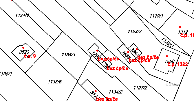 Bystřice pod Hostýnem 48475475 na parcele st. 1799 v KÚ Bystřice pod Hostýnem, Katastrální mapa