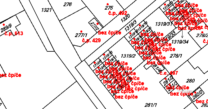 Plzeň 49835475 na parcele st. 1319/10 v KÚ Božkov, Katastrální mapa
