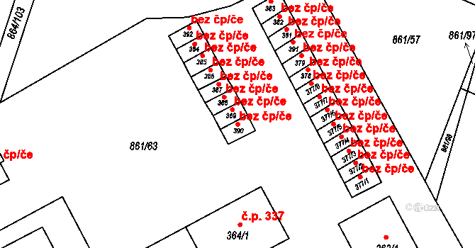 Byšice 49997475 na parcele st. 390 v KÚ Byšice, Katastrální mapa