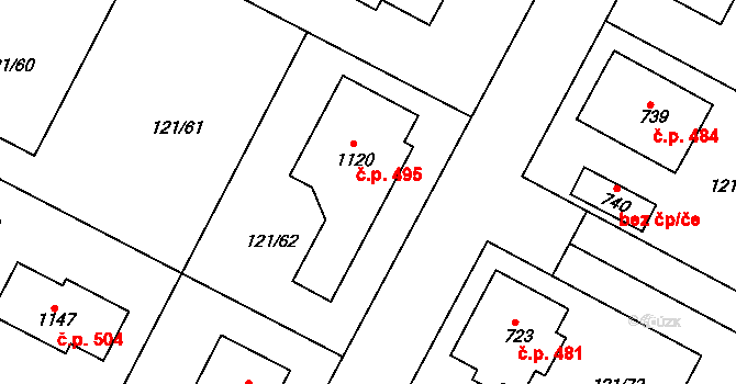 Staňkov II 495, Staňkov na parcele st. 1120 v KÚ Staňkov-ves, Katastrální mapa