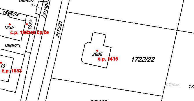 Třebechovice pod Orebem 1415 na parcele st. 2665 v KÚ Třebechovice pod Orebem, Katastrální mapa
