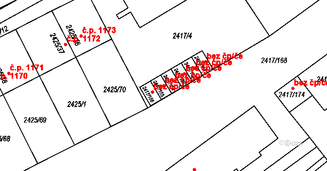 Rychnov nad Kněžnou 84005475 na parcele st. 2417/155 v KÚ Rychnov nad Kněžnou, Katastrální mapa