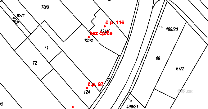 Šelešovice 10186476 na parcele st. 121/2 v KÚ Šelešovice, Katastrální mapa