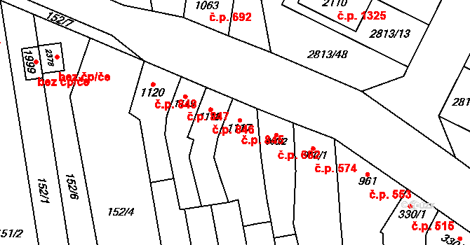 Kojetín I-Město 845, Kojetín na parcele st. 1117 v KÚ Kojetín, Katastrální mapa