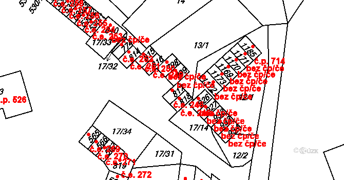 Bohosudov 246, Krupka na parcele st. 817 v KÚ Bohosudov, Katastrální mapa