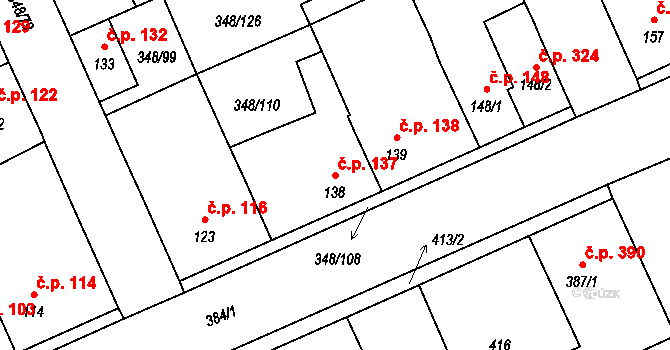 Černčice 137 na parcele st. 138 v KÚ Černčice u Loun, Katastrální mapa