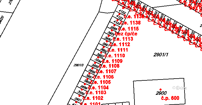 Kuřim 1109 na parcele st. 3893 v KÚ Kuřim, Katastrální mapa