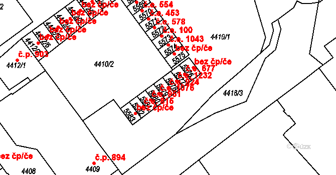 Chomutov 924 na parcele st. 5579 v KÚ Chomutov I, Katastrální mapa