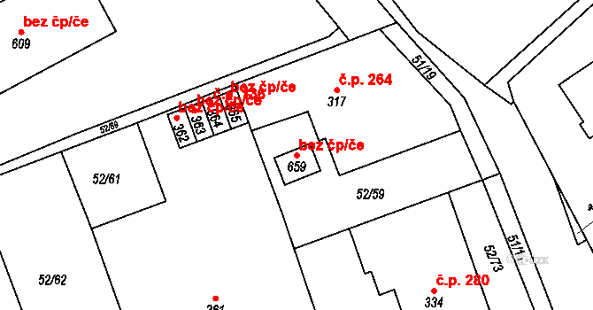 Nedvědice 38358476 na parcele st. 659 v KÚ Nedvědice pod Pernštejnem, Katastrální mapa