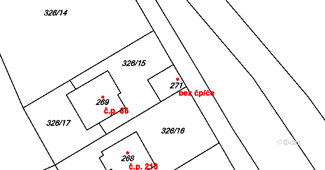 Olovnice 42008476 na parcele st. 271 v KÚ Olovnice, Katastrální mapa
