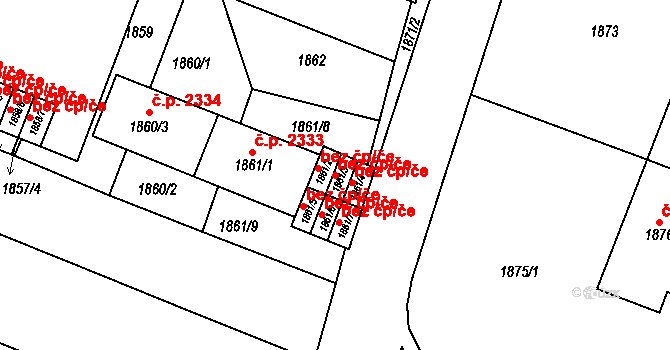Frýdek-Místek 42564476 na parcele st. 1861/3 v KÚ Frýdek, Katastrální mapa
