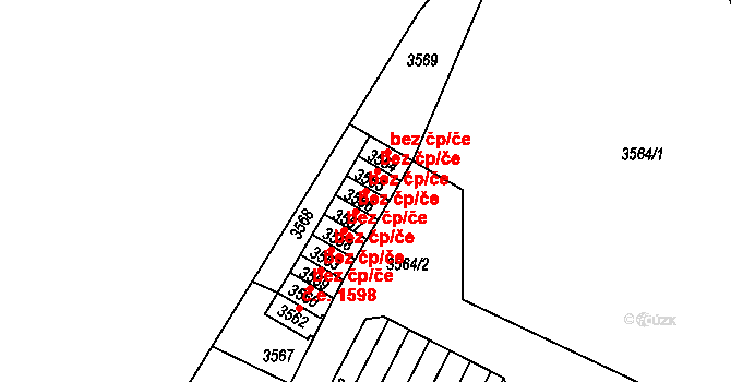 Pelhřimov 42917476 na parcele st. 3556 v KÚ Pelhřimov, Katastrální mapa