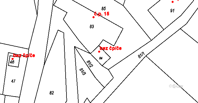 Hustopeče nad Bečvou 42998476 na parcele st. 84 v KÚ Hranické Loučky, Katastrální mapa