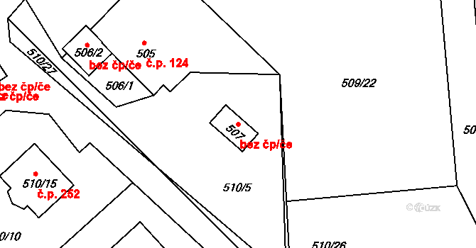 Svatava 44369476 na parcele st. 507 v KÚ Svatava, Katastrální mapa