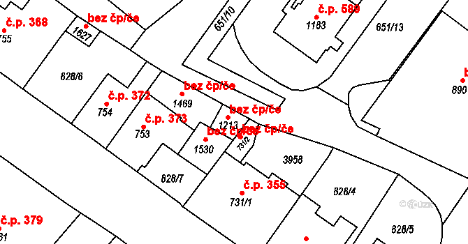 Cvikov 45903476 na parcele st. 1213 v KÚ Cvikov, Katastrální mapa