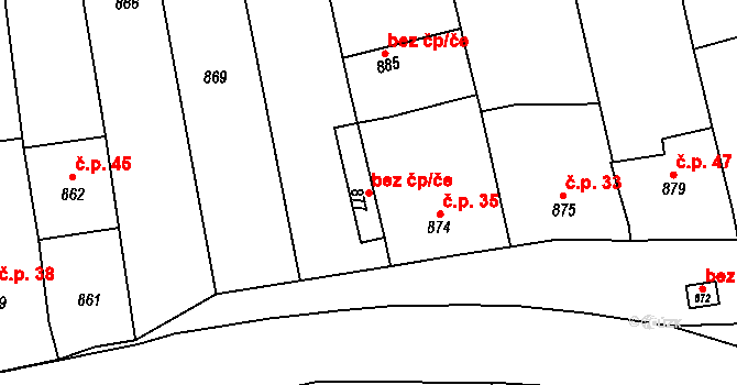 Vrchoslavice 47743476 na parcele st. 877 v KÚ Vrchoslavice, Katastrální mapa