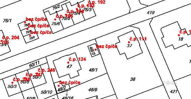 Liberec 49056476 na parcele st. 48/3 v KÚ Janův Důl u Liberce, Katastrální mapa
