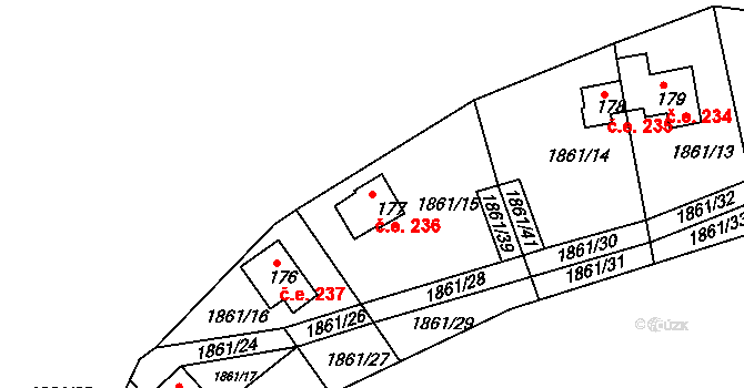 Dražice 236 na parcele st. 177 v KÚ Dražice u Tábora, Katastrální mapa