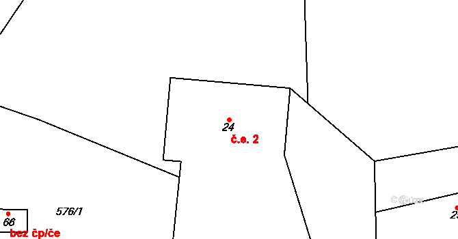 Bučovice 2, Heřmanice na parcele st. 24 v KÚ Heřmanice u Vilémova, Katastrální mapa