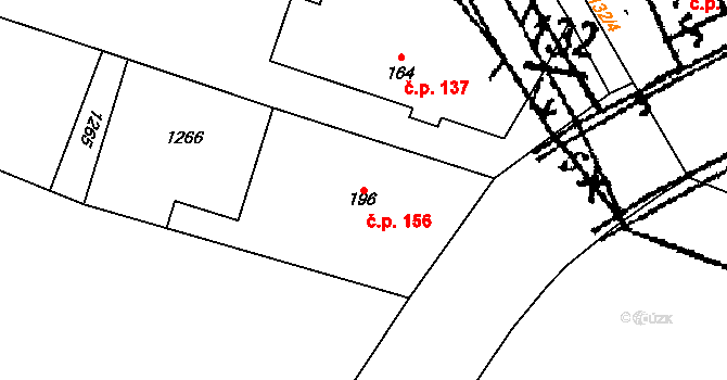 Žehušice 156 na parcele st. 196 v KÚ Žehušice, Katastrální mapa