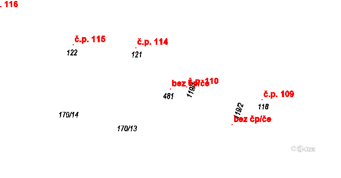 Hořátev 115866477 na parcele st. 481 v KÚ Hořátev, Katastrální mapa