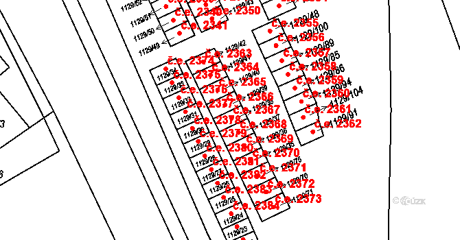 Jihlava 2367 na parcele st. 1129/38 v KÚ Jihlava, Katastrální mapa