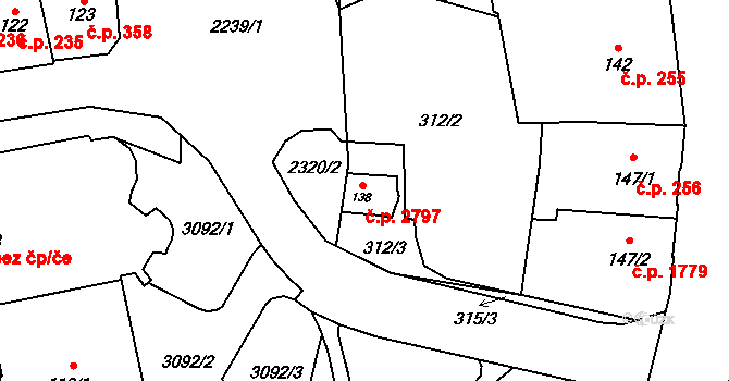 Šumperk 2797 na parcele st. 138 v KÚ Šumperk, Katastrální mapa