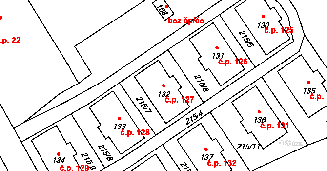 Dolní Suchá 127, Hrádek nad Nisou na parcele st. 132 v KÚ Dolní Suchá u Chotyně, Katastrální mapa